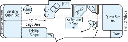 30' 2008 K-Z Mxt Coyote w/Slide - Toy Hauler Floorplan