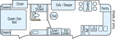 30' 2007 Northwood Manufacturing Arctic Fox w/2 Slides Floorplan
