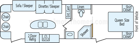 31' 2014 Forest River Surveyor w/2 Slides Floorplan