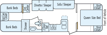 32' 2010 Keystone Cougar Lite w/Slide - Bunk House Floorplan