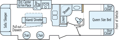 30' 2013 Open Range Light w/2 Slides Floorplan
