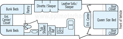33' 2016 Gulf Stream Kingsport w/Slide - Bunk House Floorplan