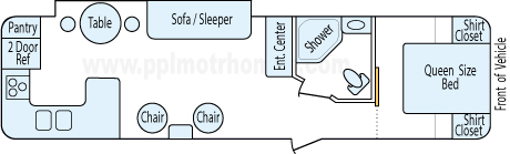 33' 2013 Forest River Salem w/Slide Floorplan