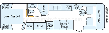 34' 1998 Airstream Excella 1000 Floorplan