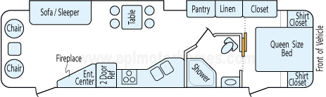 35' 2012 Primetime Lacrosse w/2 Slides Floorplan