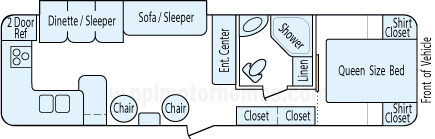 34' 2014 Palomino Puma w/Slide Floorplan