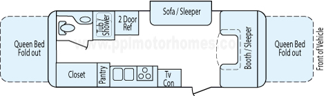 24' 2002 K-Z Coyote w/Slide Floorplan