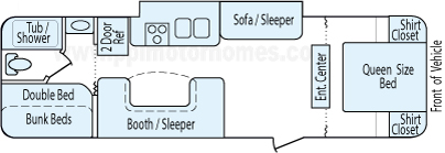 31' 2010 Forest River/Cherokee Grey Wolf w/Slide - Bunk House Floorplan