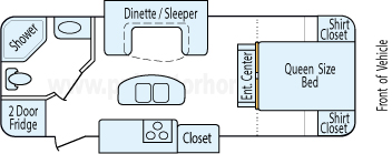 25' 2014 Winnebago Minnie w/2 Slides Floorplan