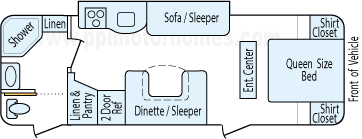 28' 2011 Keystone Bullet Ultra Lite w/Slide Floorplan
