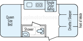 19' 2013 Forest River R-Pod w/Slide Floorplan