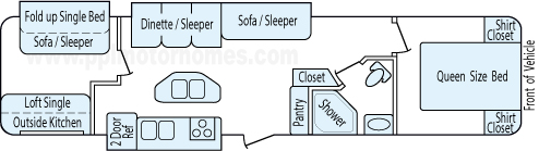 35' 2014 Forest River Wildwood w/3 Slides - Bunk House Floorplan