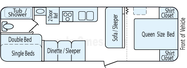 29' 2013 Forest River/ Cherokee Grey Wolf - Bunk House Floorplan