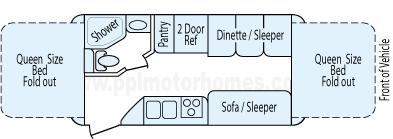 19' 2014 Forest River/Rockwood Rockwood Roo Floorplan
