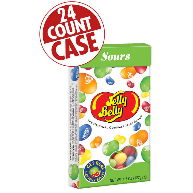 Sours Jelly Beans - 4.5 oz Flip-Top Boxes - 24-Count Case