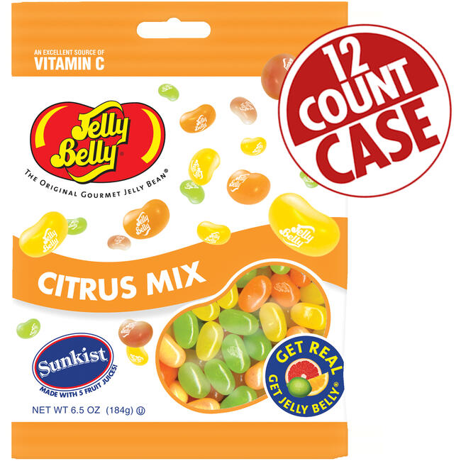 Sunkist® Citrus Mix Jelly Beans - 6.5 oz Bags - 12-Count Case