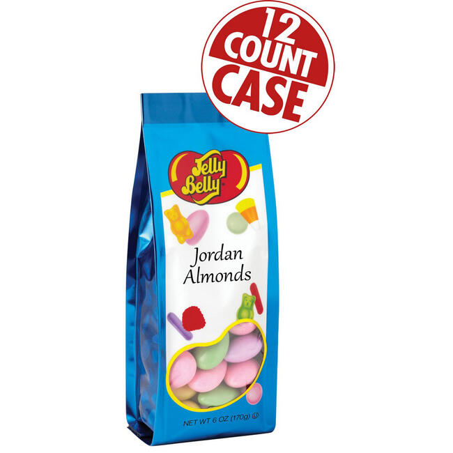 Assorted Jordan Almonds - 6 oz Gift Bags - 12-Count Case