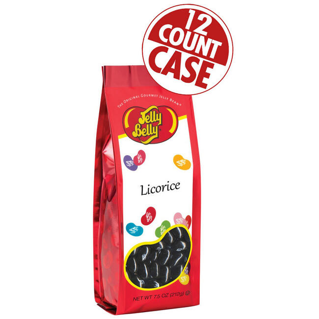 Licorice Jelly Beans 7.5 oz Gift Bags - 12 Count Case