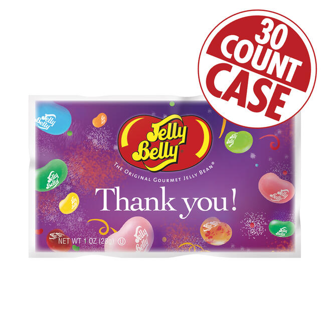 Thank You Assorted Flavors Jelly Beans – 1 oz. Bag - 30-Count Case