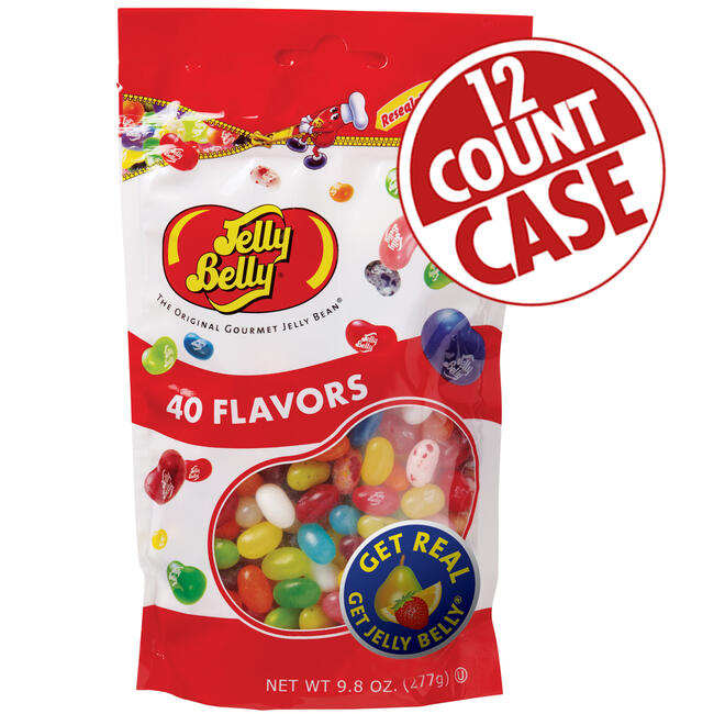 40 Assorted Jelly Bean Flavors - 9.8 oz Bags - 12-Count Case