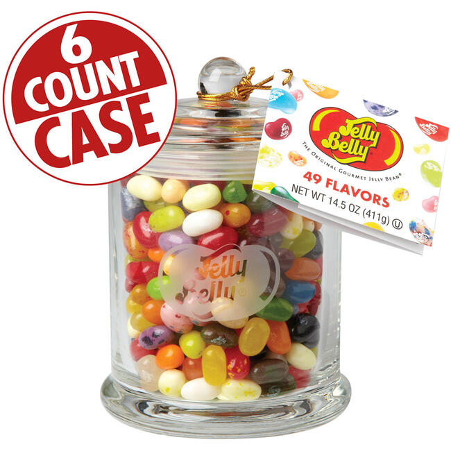 Jelly Belly Classic Glass Jar - 6 Count Case