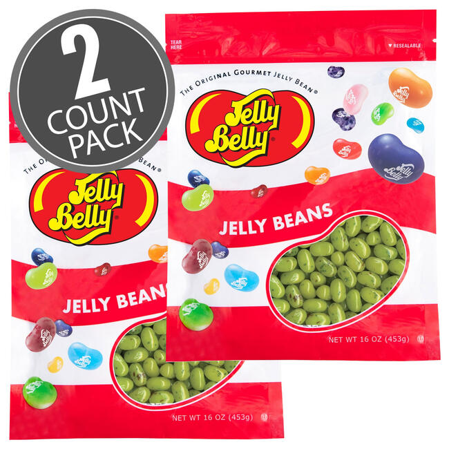 Juicy Pear Jelly Beans - 16 oz Re-Sealable Bag - 2 Pack