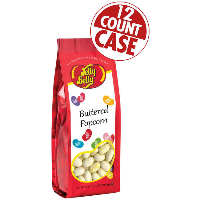 Buttered Popcorn Jelly Beans - 7.5 oz Gift Bag - 12 Count Case