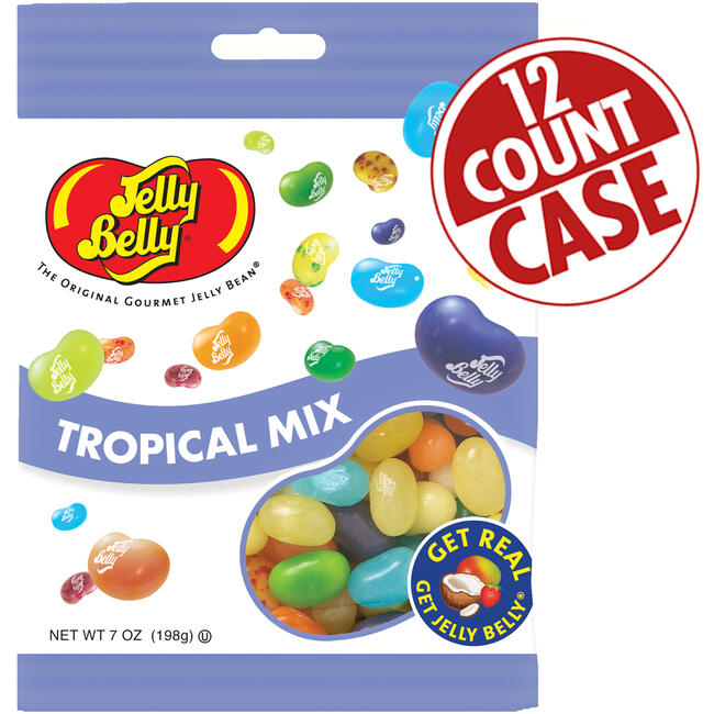 Tropical Mix Jelly Beans - 7 oz Bags - 12-Count Case