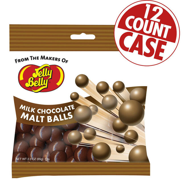 Milk Chocolate Malt Balls - 2.3 oz Bags - 12-count Case