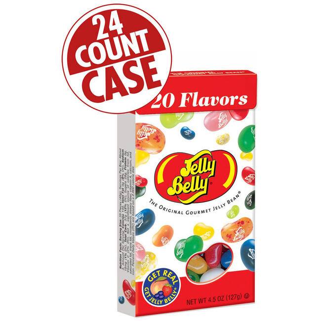 20 Assorted Jelly Bean Flavors - 4.5 oz Flip-Top Boxes - 24-Count Case