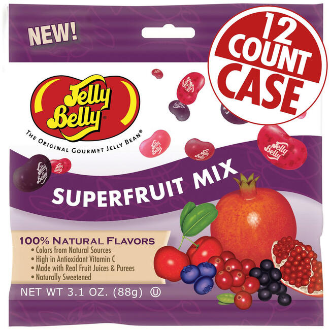 Superfruit Mix Jelly Beans -3.1 oz Bags - 12-Count Case