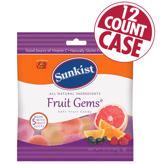 Sunkist® Fruit Gems - 3.1 oz Bag - 12- Count Case