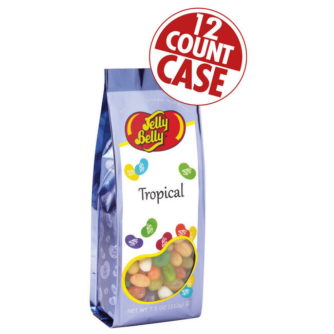 Tropical Mix Jelly Beans - 7.5 oz Gift Bags - 12-Count Case