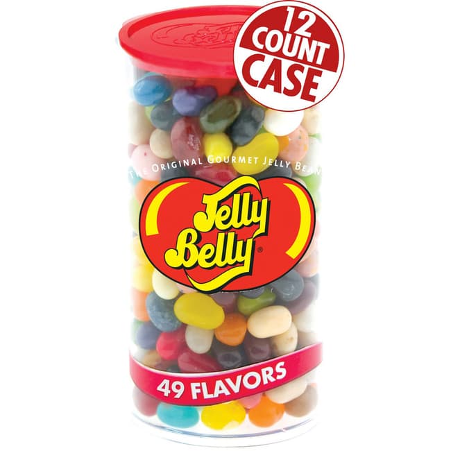 49 Assorted Jelly Bean Flavors - 12 oz Clear Cans - 12-Count Case