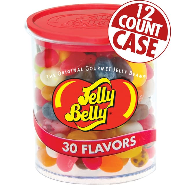 30 Assorted Jelly Bean Flavors - 7 oz Clear Cans - 12-Count Case