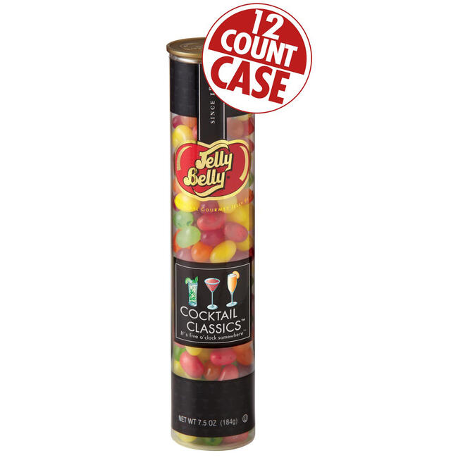 Cocktail Classics&reg; Jelly Beans - 7.5 oz Clear Classics Tubes - 12-Count Case
