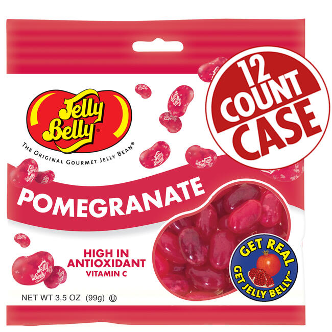 Pomegranate Jelly Beans - 3.5 oz Bags - 12-Count Case