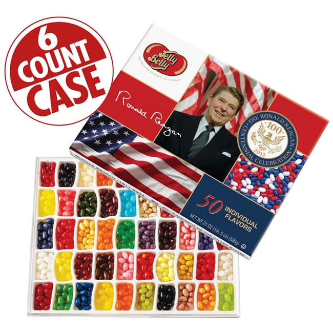 The Ronald Reagan Centennial 50-Flavor Jelly Bean Gift Box - 6-Count Case