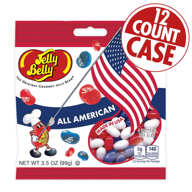 All American Mix Jelly Beans - 3.5 oz Bag - 12 Count Case