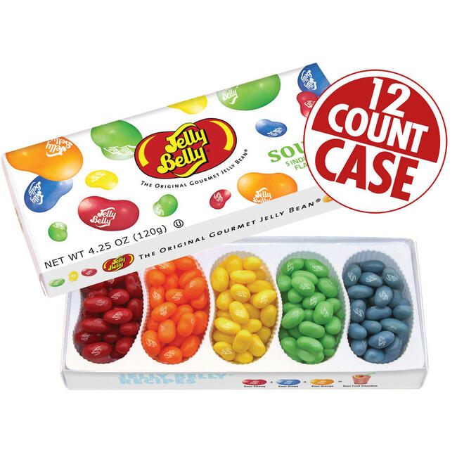 5-Flavor Sours Jelly Bean Gift Box - 12-Count Case