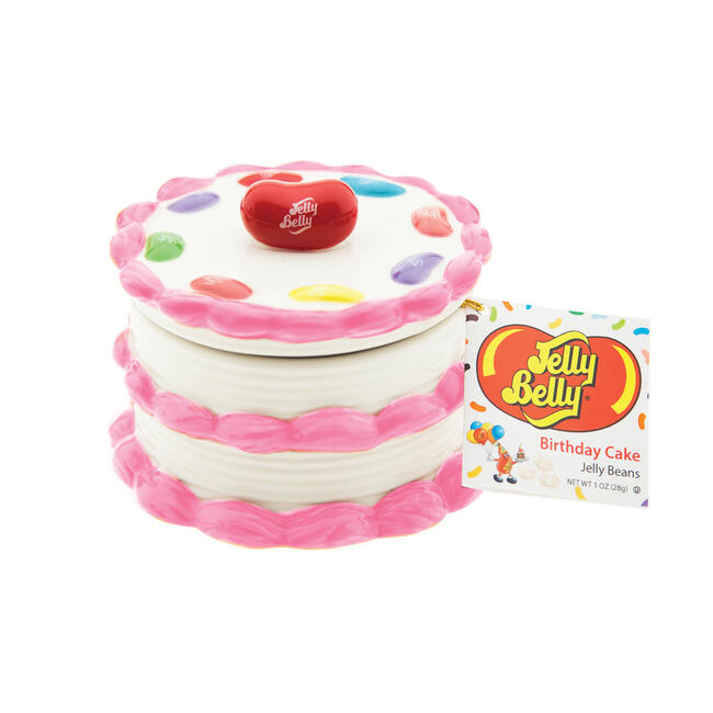 Birthday Cake Candy Dish with Birthday Cake Jelly Beans
