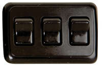 Contoured On/Off Triple Switch, Black