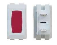 Indicator Light, White with Red Lens, 3/bag