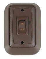 Switch w/Wall Plate Brown Single