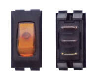 Illuminated Switch, Black/Amber On/Off, 12V, 1/car