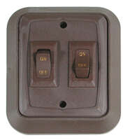 Switch w/Wall Plate Brown Double