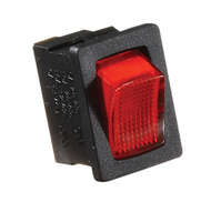 Rocker Switch 20A Illum On/Off SPST Black w/Red