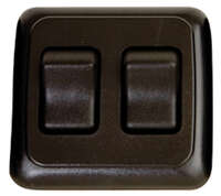 Contoured On/Off Double Switch, Black