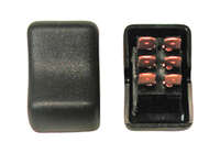 Rocker Switch, DPDT, Black, On/On