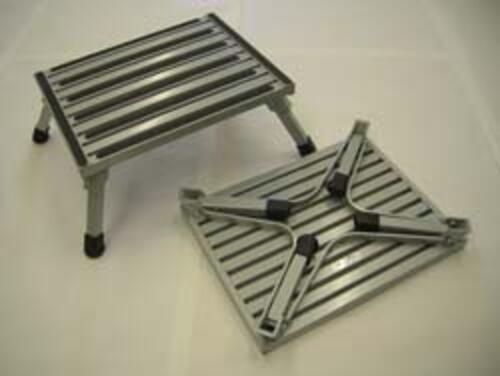 Folding Safety Step - Silver - Large - 14x19 Platform